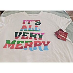 NEW Christmas T-Shirt Women's 1X It's All Very Merry Holiday